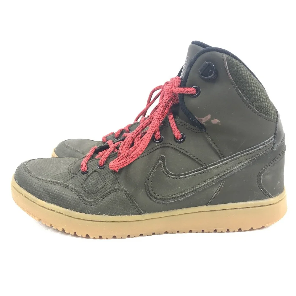 NIKE Son of Force Mid Men's Size 8 807242 330 Dark Loden Green Gum Leather Shoes